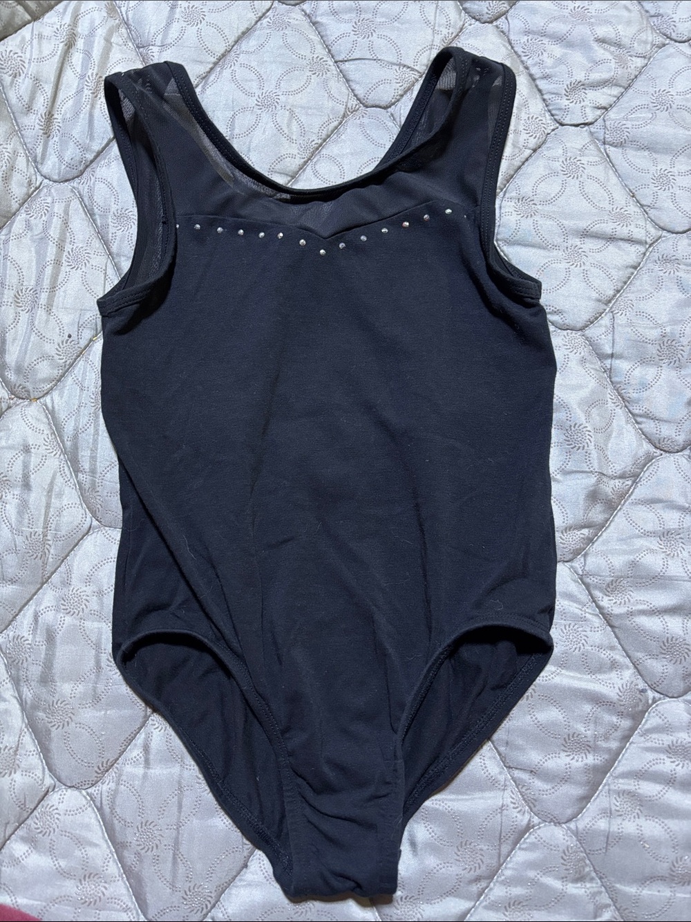 Cat & Jack Black Tank-Style Kids One-Piece with Stud Accent